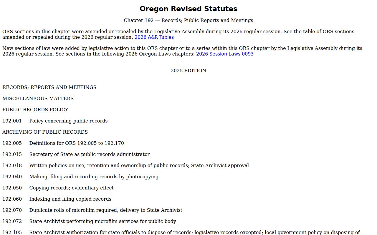 Clackamas County sex offender check Oregon Public Records Law