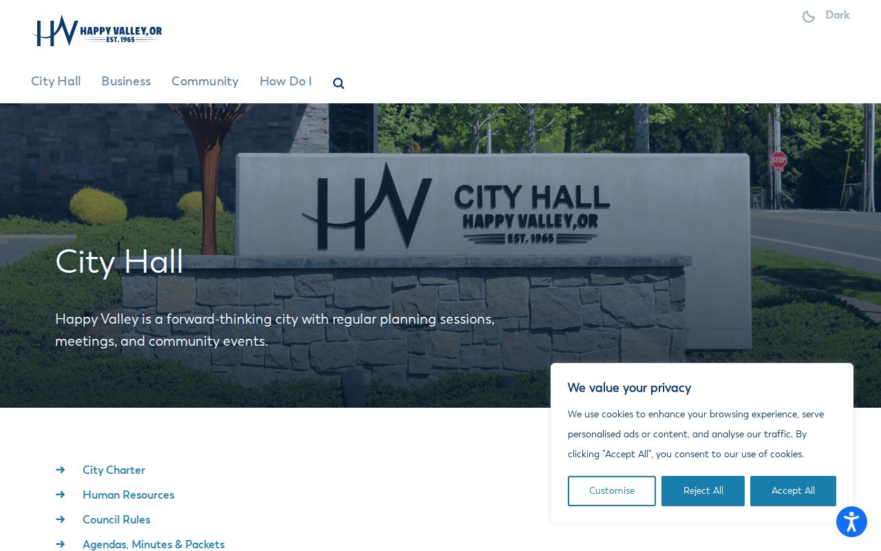 Happy Valley City Hall department and public record gateway